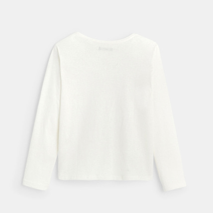 Avis T-shirt manches longues à fleurs et sequins bleu fille OKAIDI 2