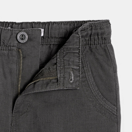 Avis Bermuda slim en lin mélangé gris garçon OKAIDI 3