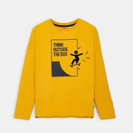 Avis T-shirt à motif sport de glisse jaune garçon OKAIDI 1