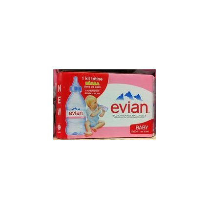 Avis Pack eau minérale 12x33cl avec tétine  EVIAN 1