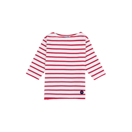 Avis Marinière "Beg Meil" Kids - coton - Blanc/Braise ARMOR-LUX 1