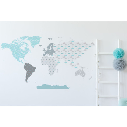 Avis Sticker carte du monde bleue Mon Lit Cabane 3