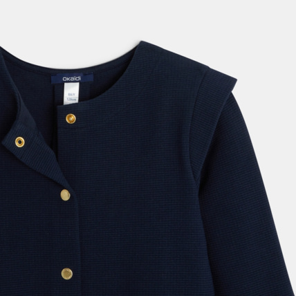 Avis Sweat côtelé à effet de manches bleu fille OKAIDI 2