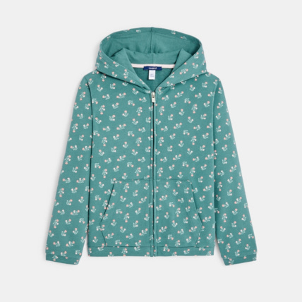 Avis Sweat-shirt zippé imprimé vert fille OKAIDI 2
