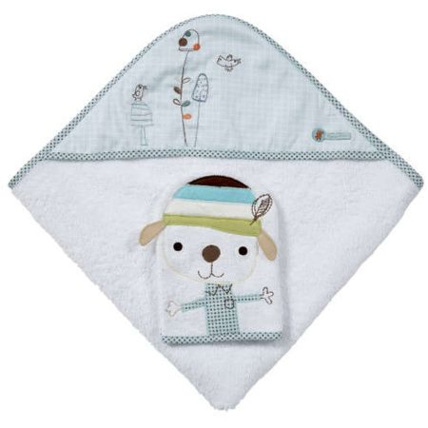Avis Carré de bain avec gant de toilette Scrapbook Bleu MAMAS AND PAPAS 1