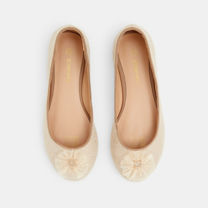 Avis Ballerines pailletées avec fleur tulle jaunes fille OKAIDI 2