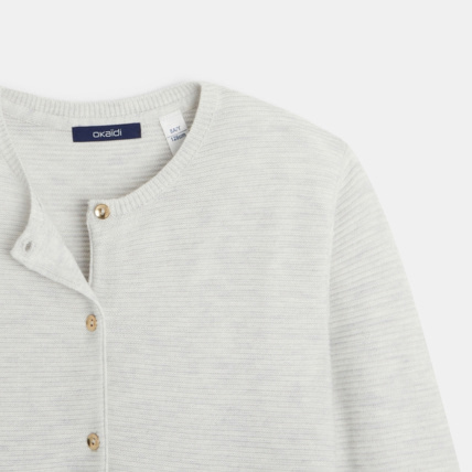Avis Gilet côtelé boutonné gris fille OKAIDI 2