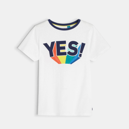 Avis T-shirt à message blanc garçon OKAIDI 1