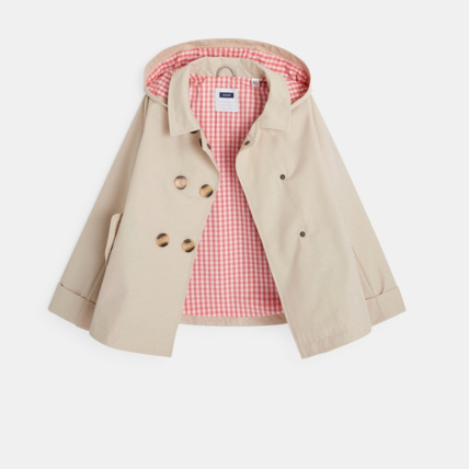 Avis Trench enduit déperlant à capuche amovible beige fille OKAIDI 2