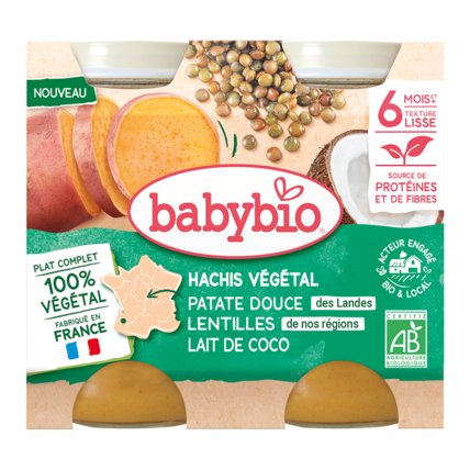 Avis Hachis Végétal - Patate Douce, Lentilles et Lait de Coco Babybio 1