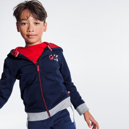 Avis Sweat-shirt zippé à capuche OK96 bleu garçon OKAIDI 1
