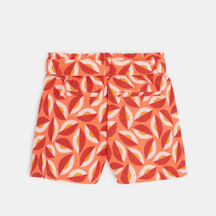 Avis Short imprimé en toile gaufrée orange fille OKAIDI 4