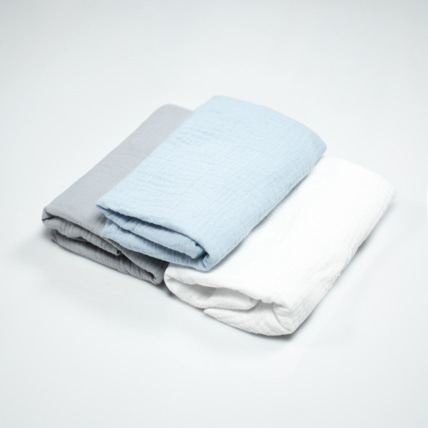 Avis Lot de 3 Draps housses couffin en gaze de coton, Uni Sevira Kids 2