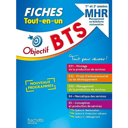 Avis Objectif BTS MHR - Fiches Tout-en-un (1re et 2e années) Hachette Éducation 1