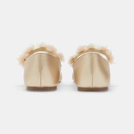 Avis Ballerine métallisée doré à bride tulle jaunes fille OKAIDI 4