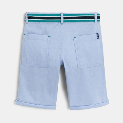 Avis Bermuda en toile ceinturé bleu garçon OKAIDI 3
