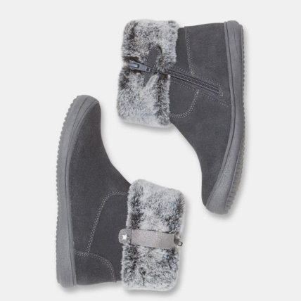 Avis Boots fourrées en cuir grises fille OKAIDI 3