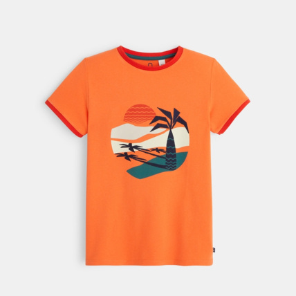 Avis T-shirt maille piquée à motif orange garçon OKAIDI 2