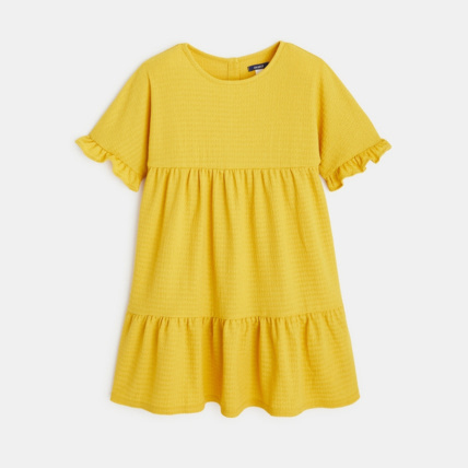Avis Robe unie volantée jaune fille OKAIDI 1