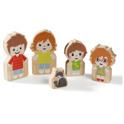 Avis Maxi lot 5 figurines en bois famille dubois Wesco 1