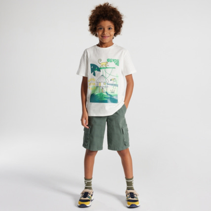 Avis T-shirt à motif placé blanc garçon OKAIDI 1