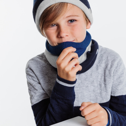 Avis Snood colorblocks chaud bleu garçon OKAIDI 1