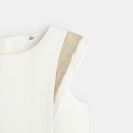 Avis Robe évasée détail sequins blanche fille OKAIDI 3