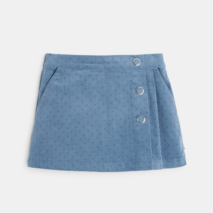 Avis Jupe-short en velours côtelé à pois bleue fille OKAIDI 1