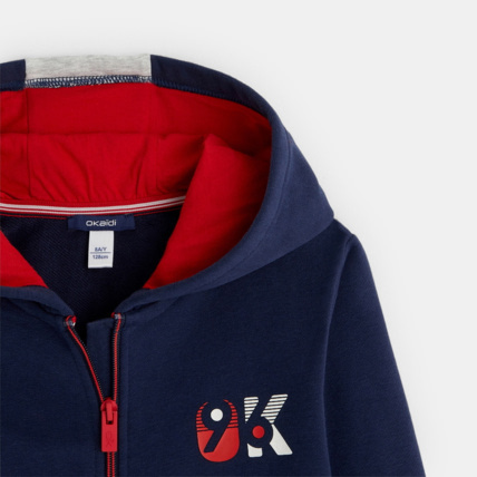 Avis Sweat-shirt zippé à capuche OK96 bleu garçon OKAIDI 3