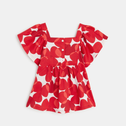 Avis Blouse évasée imprimée rouge fille OKAIDI 4