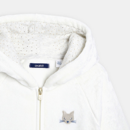 Avis Sweat à capuche en sherpa blanc fille OKAIDI 2