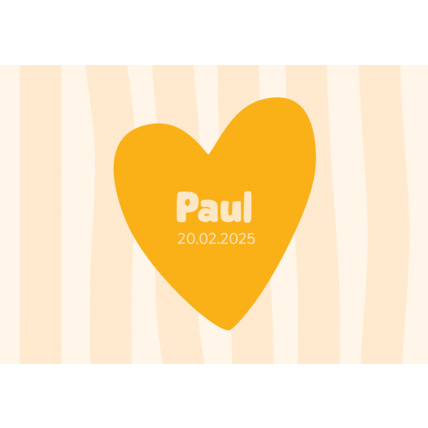 Avis Faire-Part de Naissance Personnalisable - Cœurs & Rayures LES PETITS CITRONS 2