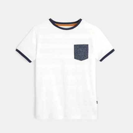 Avis T-shirt à effet rayé blanc garçon OKAIDI 1