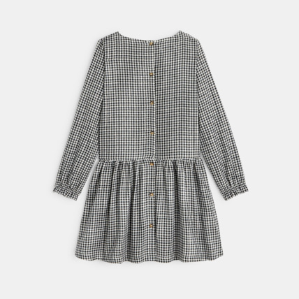 Avis Robe évasée à petits carreaux noire fille OKAIDI 3
