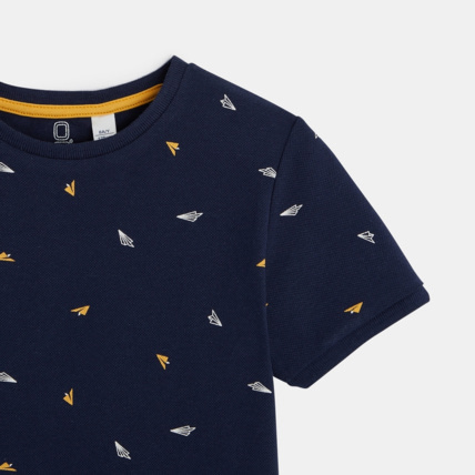 Avis T-shirt en piqué de coton "Avion en papier" bleu garçon OKAIDI 2