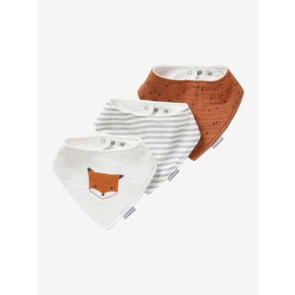 Avis Lot de 3 bavoirs bandanas en gaze de coton lot renard Vertbaudet 1