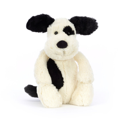 Avis Peluche Bashful Black & Cream Puppy - Original Jellycat 1