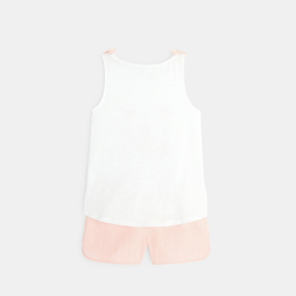 Avis Pyjama d'été motifs fleurs et grenades blanc fille OKAIDI 3