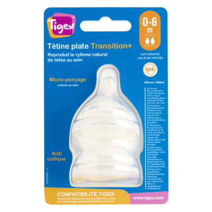Avis Tétines plates TRANSITION+ silicone Tigex 2