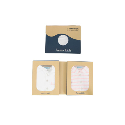 Avis Lot de bodies 2 "Brendan" Baby - coton - Blanc/Crevette ARMOR-LUX 5