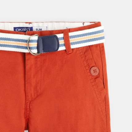 Avis Bermuda slim maille fantaisie orange garçon OKAIDI 3