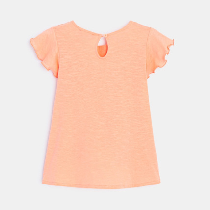 Avis T-shirt détail broderie anglaise orange fille OKAIDI 3