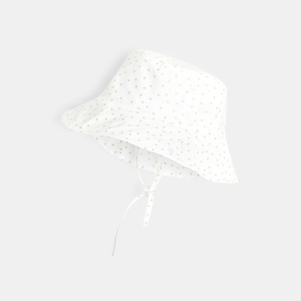 Avis Chapeau de soleil cloche pois dorés blanc fille OKAIDI 1