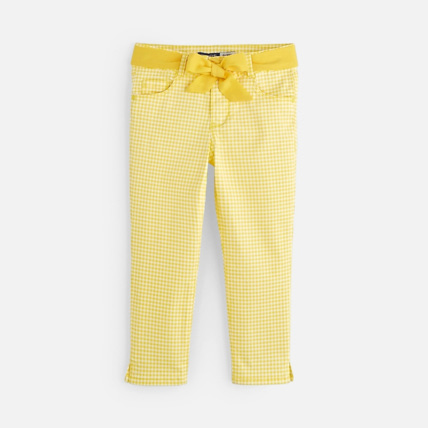 Avis Pantalon capri ceinturé jaune fille OKAIDI 1