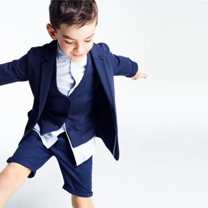 Avis Bermuda slim en toile bleu garçon OKAIDI 5