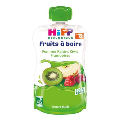 Avis Gourde Pommes Raisins Kiwis Framboises - 1 gourde x 120ml - dès 12 mois HIPP 1