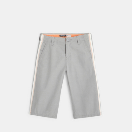 Avis Bermuda long en toile stretch gris garçon OKAIDI 1
