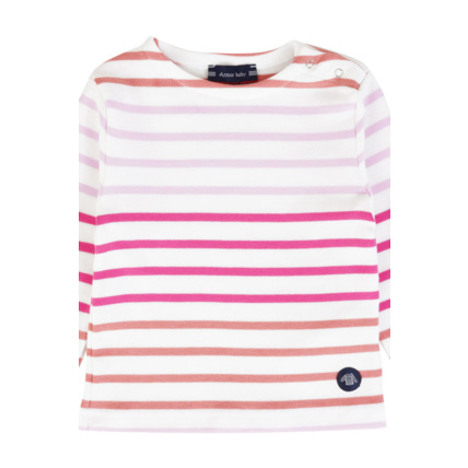 Avis Marinière tricolore Baby - coton épais - Milk/Lantana/Fucsia/Mauve Rose ARMOR-LUX 2