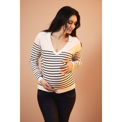 Pull de grossesse en tricot esprit mariniere Premaman Comparateur Avis Prix