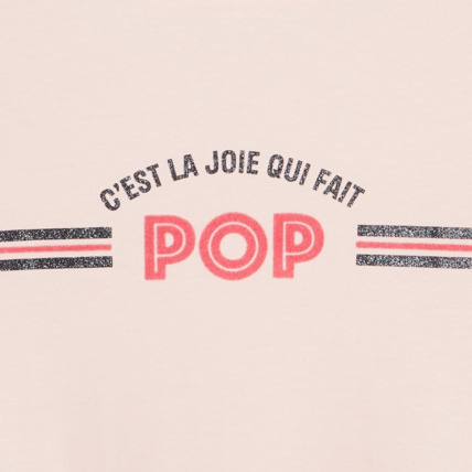 Avis T-shirt motif pop pailleté rose fille OKAIDI 2